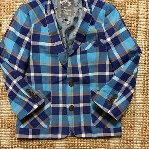 Appaman Kids Vibrant Blue Checkered Blazer